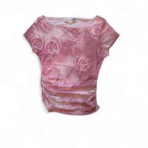 Madden Girl roses sheer top in size Small. New!